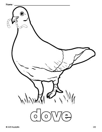 FREE Printable Dove Coloring Page for Preschool, Pre-K, and ...