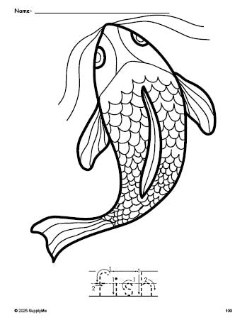 Tracble Fish FREE Printable Fish Coloring Page and Word Tracing Worksheet, Letter ...