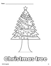 Free printable Christmas tree Christmas coloring page for preschool, pre-k, and kindergarten