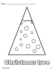 Free printable Christmas tree Christmas coloring page for preschool, pre-k, and kindergarten
