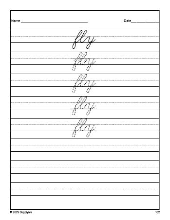 FREE First Grade Sight Word Cursive Tracing Worksheet, High Frequency ...