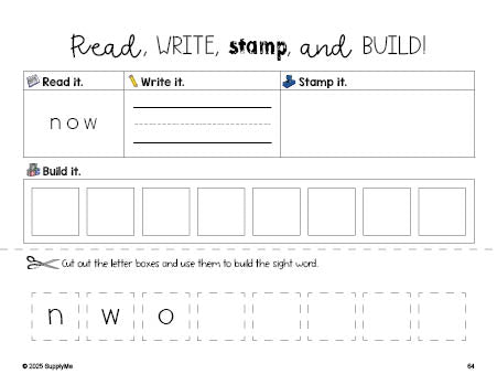 FREE Kindergarten Worksheet, Read, Write, Stamp, And Build the Beginner ...
