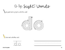 Free kindergarten worksheet, beginner sight word for kindergarteners and high frequency word 'do', sight word worksheet includes q-tip painting, sight word tracing and handwriting, first 100 fry sight words, Dolch primer, PDF