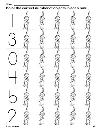 Native Numbers Printable FREE Native American Count and Color Worksheet for Preschoolers ...