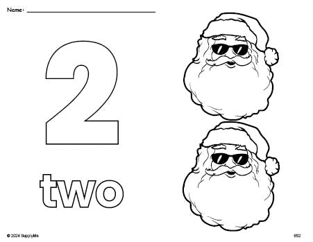 FREE Printable Santa Christmas Coloring Page, Number 2 Coloring Page ...