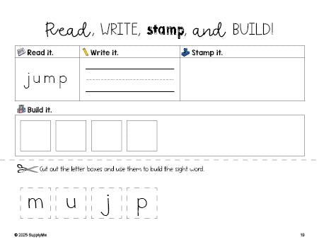 FREE Preschool Worksheet, Read, Write, Stamp, And Build the Beginner ...