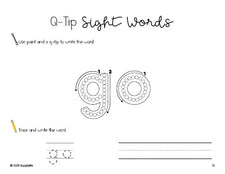 Free preschool worksheet, beginner sight word for preschoolers and high frequency word 'go', sight word worksheet includes q-tip painting, sight word tracing and handwriting, first 100 fry sight words, Dolch pre-primer, PDF