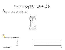 Free preschool worksheet, beginner sight word for preschoolers and high frequency word 'I', sight word worksheet includes q-tip painting, sight word tracing and handwriting, first 100 fry sight words, Dolch pre-primer, PDF