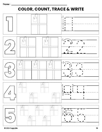 Present Numbers Worksheet FREE Printable Present Christmas Coloring Page and Number Tracing ...