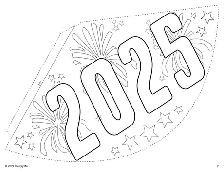 Free printable New Years Hat for 2025, New Years Eve party hats for kids