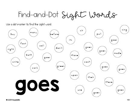 FREE Second Grade Worksheet, Sight Word Dot Marker Printable Coloring ... FREE Second Grade Worksheet, Sight Word Dot Marker Printable Coloring ...