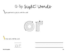 Free second grade worksheet, beginner sight word for 2nd graders and high frequency word 'or', sight word worksheet includes q-tip painting, sight word tracing and handwriting, first 100 fry sight words, Dolch, PDF