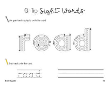 Free second grade worksheet, beginner sight word for 2nd graders and high frequency word 'read', sight word worksheet includes q-tip painting, sight word tracing and handwriting, second 100 fry sight words, Dolch, PDF