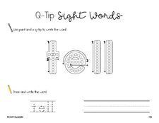 Free second grade worksheet, beginner sight word for 2nd graders and high frequency word 'tell', sight word worksheet includes q-tip painting, sight word tracing and handwriting, second 100 fry sight words, Dolch, PDF