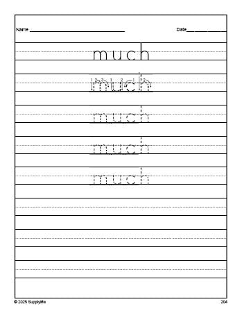 FREE Third Grade Sight Word Tracing Worksheet, High Frequency Word ...