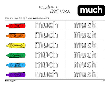 FREE Third Grade Worksheet, Rainbow Sight Word Tracing Worksheet ...