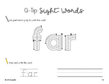 Free third grade worksheet, beginner sight word for 3rd graders and high frequency word 'far', sight word worksheet includes q-tip painting, sight word tracing and handwriting, third 100 fry sight words, Dolch, PDF