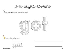 Free third grade worksheet, beginner sight word for 3rd graders and high frequency word 'got', sight word worksheet includes q-tip painting, sight word tracing and handwriting, third 100 fry sight words, Dolch, PDF