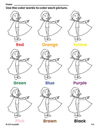 Vampire Coloring Worksheet Math FREE Halloween Vampire Coloring Page and Color Worksheet for ...