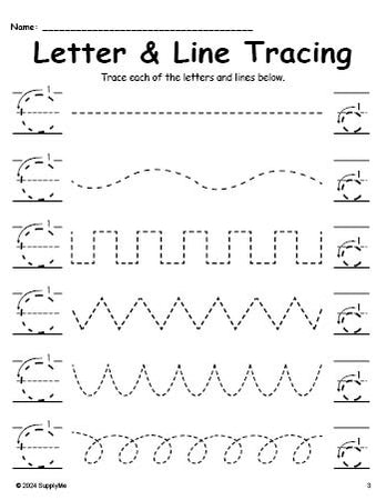 FREE Printable Line Tracing Worksheets - Pre-Writing Worksheets – SupplyMe
