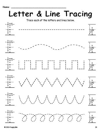 Letter T Tracing Worksheet With Line Tracing, Uppercase And Lowercase Letters, Includes Letter Formation Guides