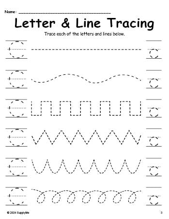Letter C Tracing Worksheet With Line Tracing, Uppercase And Lowercase Letters