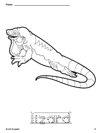 Lizard Writing Simple FREE Printable Lizard Coloring Page and Word Tracing Worksheet, Letter ...