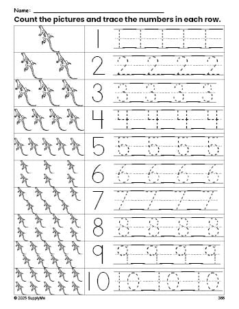 Lizards Math Worksheets FREE Printable Lizard Counting Worksheet for Preschool and Pre-K with ...