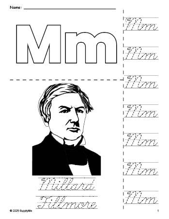 Fillmore Coloring Pages FREE Printable Millard Fillmore Presidents' Day Coloring Page and ...