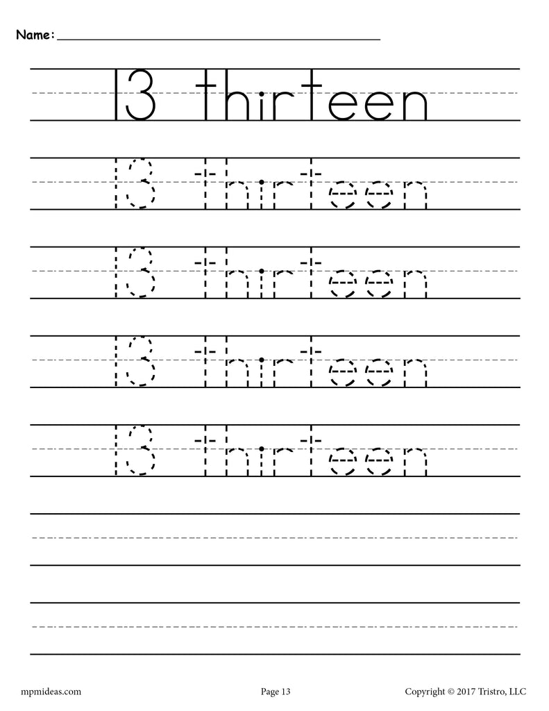 Activity Number 13 Number 13 Worksheet Teen Numbers Tens And Ones Year 1 / Year 2, 13