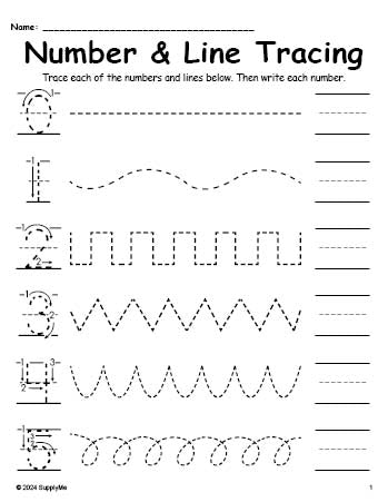 Number Tracing Worksheets 0-20 With Line Tracing, Includes Number Formation Guides