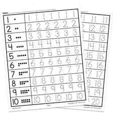 Number Tracing Worksheets Numbers 1-20