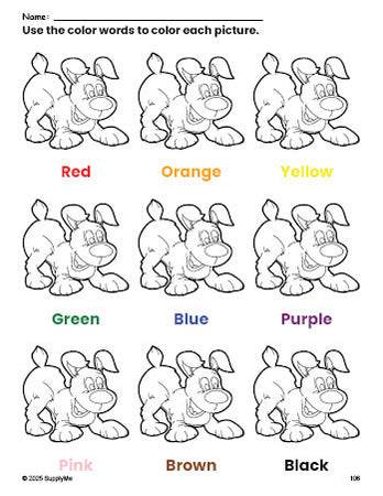 Dog Prinatble Color Worksheet.pdf 11 Free Dogs Coloring Pages for Kids - Printable Coloring Sheets – SupplyMe