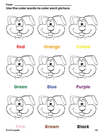 Look And Coloring Rabbit Worksheet FREE Rabbit Coloring Page and Color Worksheet for Preschoolers to Learn ...