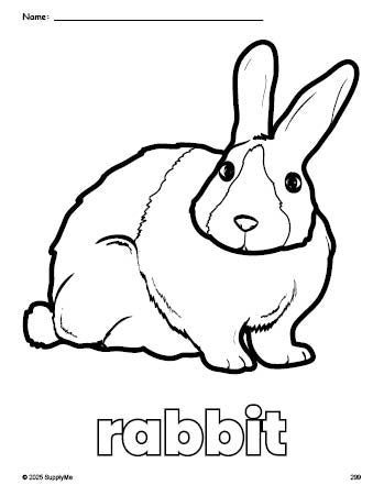 FREE Printable Rabbit Coloring Page for Preschool, Pre-K, and ...