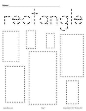 Printable Rectangle Tracing Worksheet - Word and Shape Tracing Worksheet