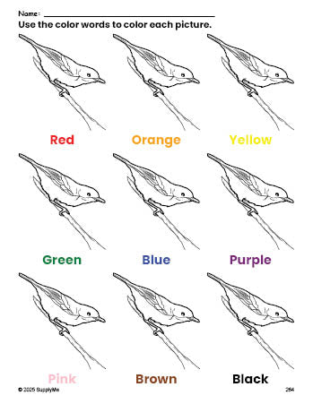 Robins Worksheets.pdf FREE Robin Coloring Page and Color Worksheet for Preschoolers to Learn ...