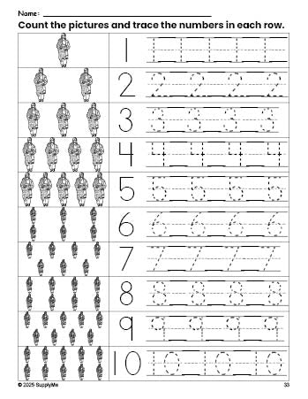 Native Numbers Printable FREE Printable Thanksgiving Native American Counting Worksheet for ...