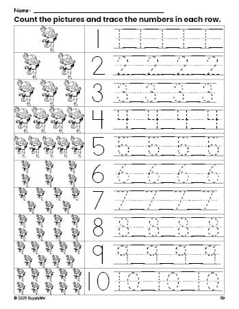 Native Numbers Printable FREE Printable Thanksgiving Native American Counting Worksheet for ...
