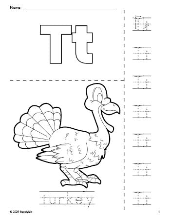 Thanksgiving Color By Letter Printable Free