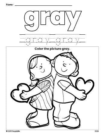 FREE Valentine's Day Couple Color Gray Coloring Page and Color ...