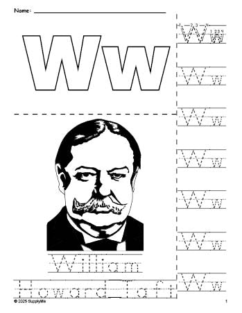 FREE Printable William Howard Taft Presidents' Day Coloring Page and ...