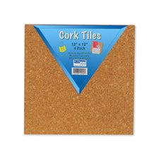 Cork Tiles, 12 Inch x 12 Inch, Set Of 4 