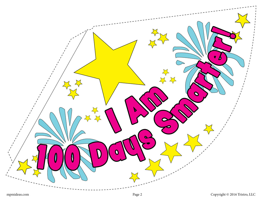 100th Day of School Party Hat Activity & Craft! - (2 Printable Versions)