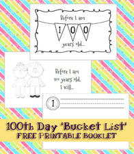100th Day "Bucket List" Printable Activity