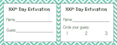 100th Day Estimation - 4 Fun Math Activities!