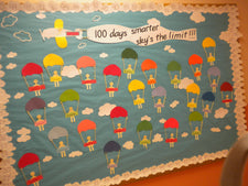100 Days Smarter, Sky's The Limit! - 100th Day Bulletin Board