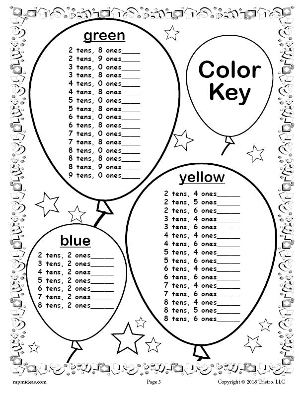 Printable 100th Day of School Place Value Mystery Picture!