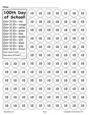 FREE Printable 100th Day of School Do-A-Dot Worksheet!