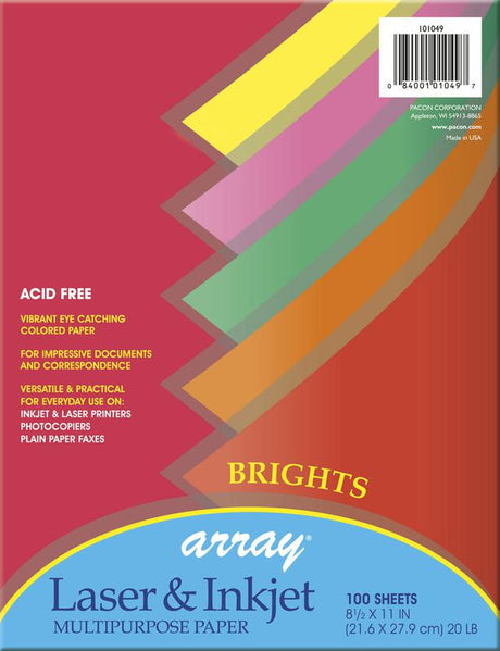 Array® Bond, 20# Bright Assorted, 100 Sheets